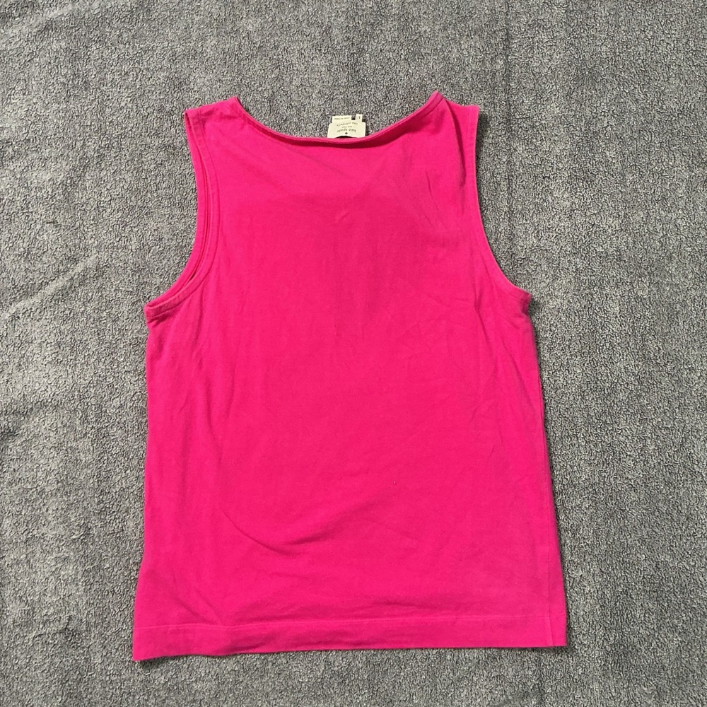 Kate Spade New York Pink Sleeveless Bow Neck Keyhole Tank Top L - Picture 4 of 6